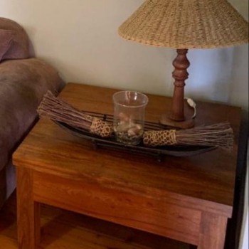 Solid Kiaat coffee table, square