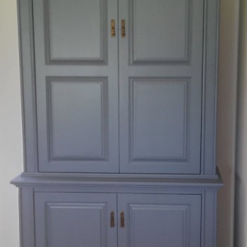 Custom made solid wood server painted blue grey